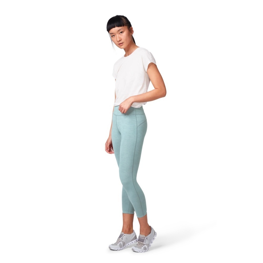 On Running 7/8 Performance Tights Sea Blue Reflective Running Leggings Sz Small